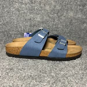 Birkenstock Sydney Womens 10 Vegan Birki Sandals Elemental Blue EU 41 Narrow Fit